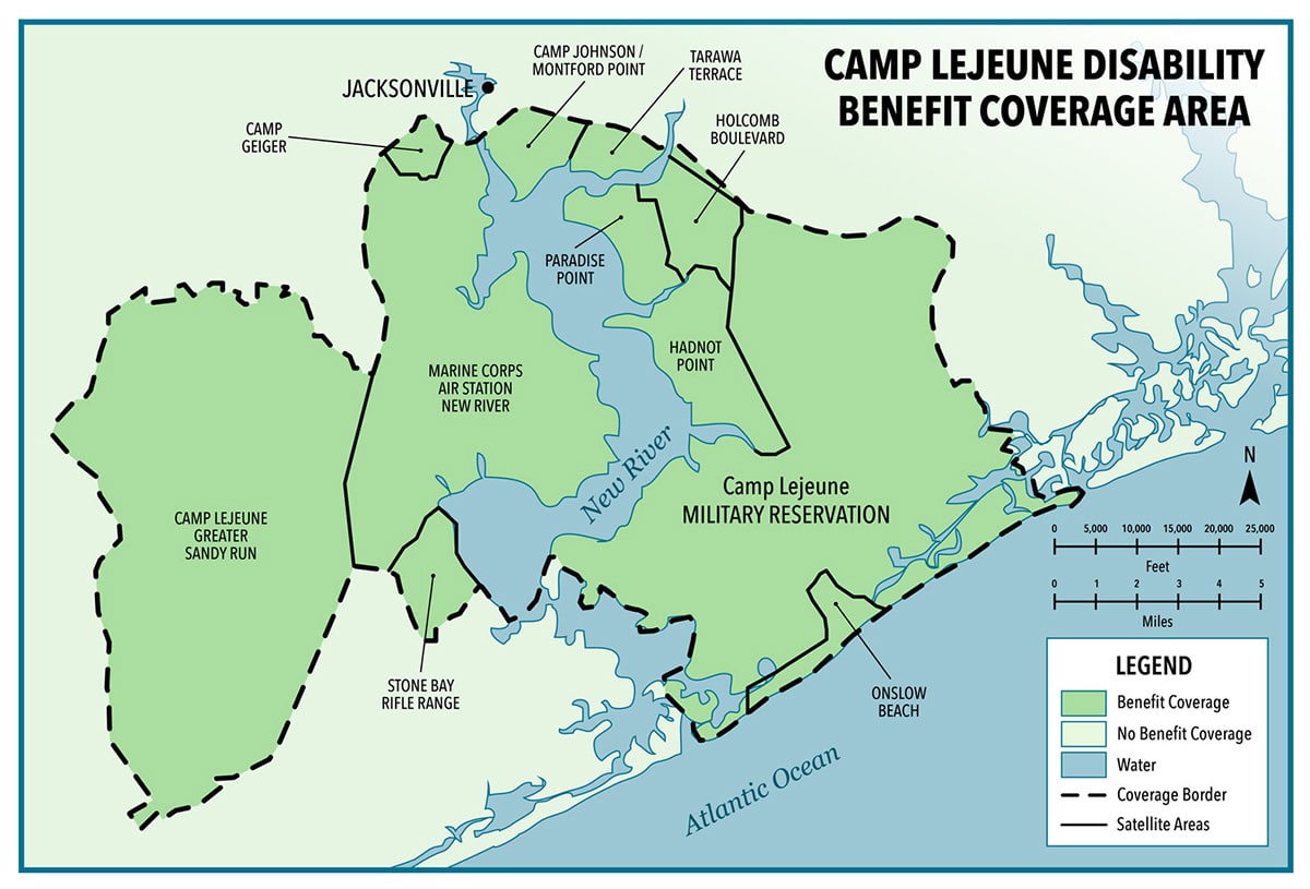 Camp Lejeune Disability Benefit Coverage Area | The Lidji Firm